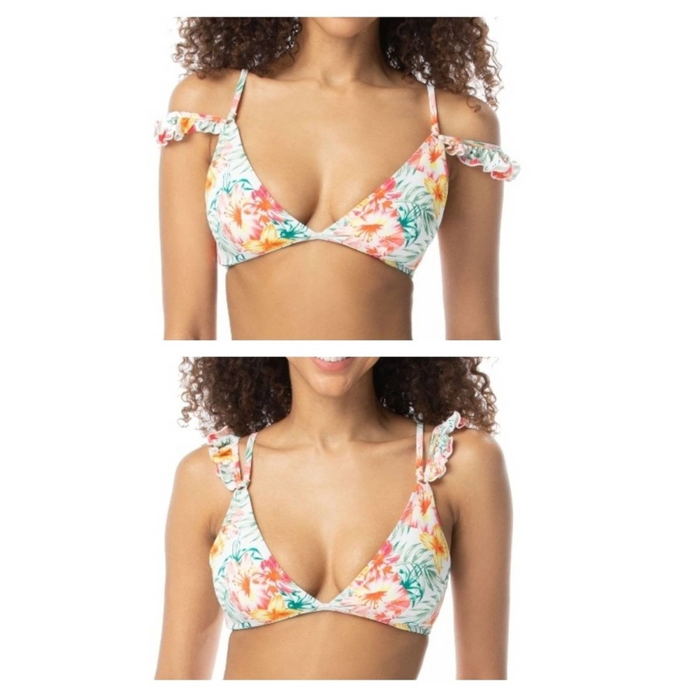 Coco Rave Tegan Ruffle Multi Strap Bikini Top L - Picture 2 of 8